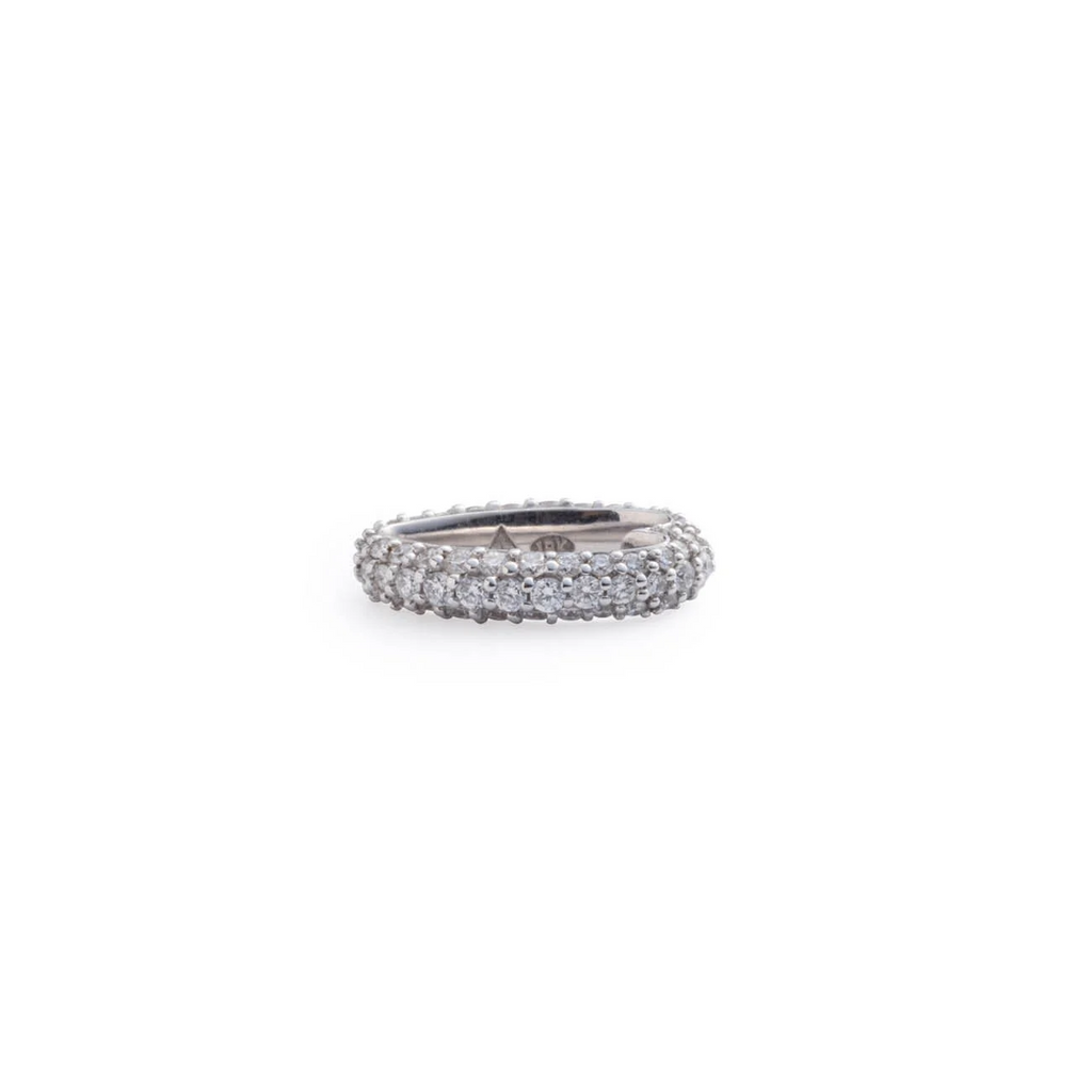 18K White Gold Pave Oval Heart Beat White Gold – FoundRae view 3