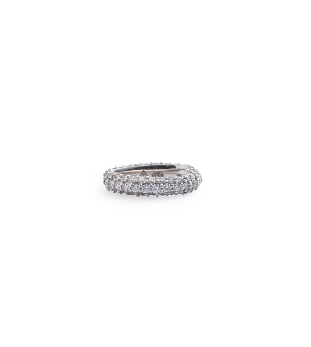 Pave Diamond Oval Heart Slide White Gold view 2