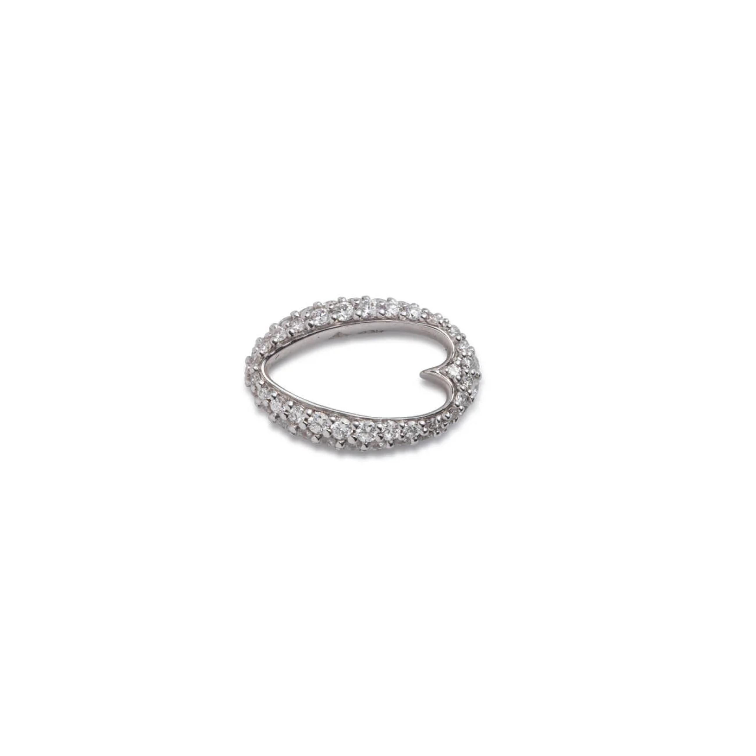 true love | pavé oval heart slide | diamonds, white gold