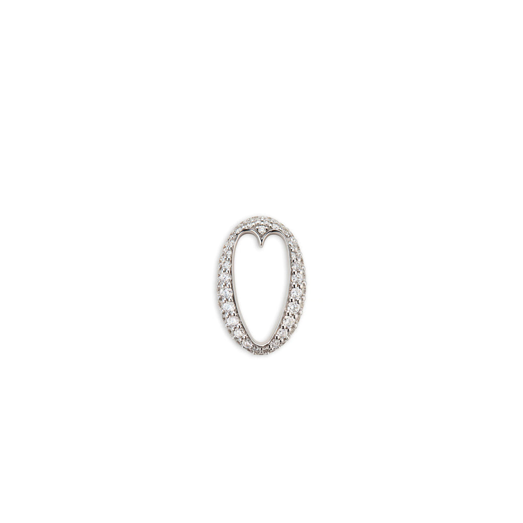 True Love | Pavé Oval Heart Slide | Diamonds, 18K White Gold view 1