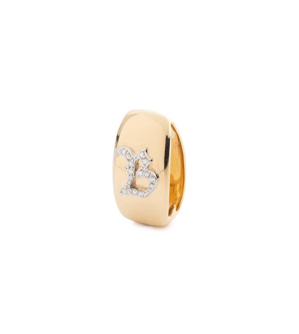 18K Yellow Gold Initials & Numbers : Oversized Heart Slide – FoundRae