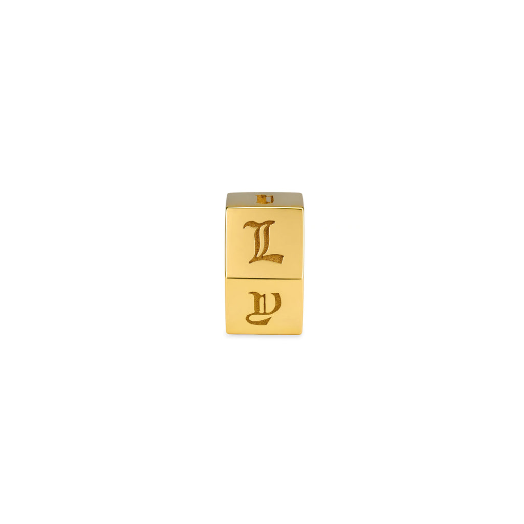 18K Yellow Gold True Love | 'I Love U' Faceted Small Heart Beat | 18K Yellow Gold – FoundRae view 3