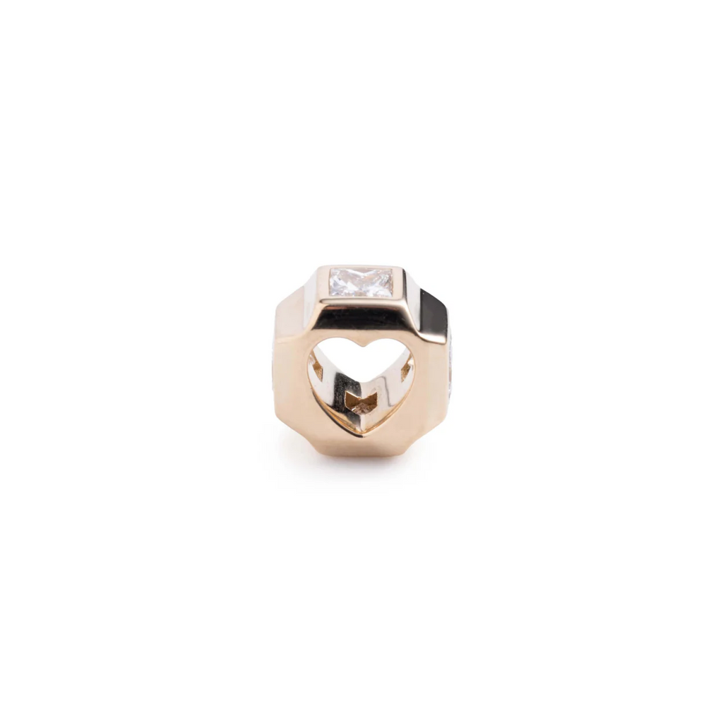 18K Yellow Gold True Love Princess Cut Heart Beat : in Yellow Gold with Diamonds – FoundRae view 3