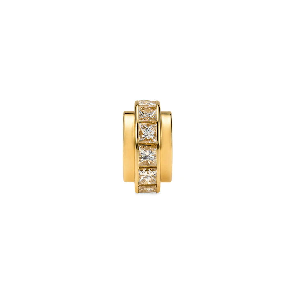True Love | Princess Cut Line Heart Beat | Diamonds, 18K Yellow Gold view 2