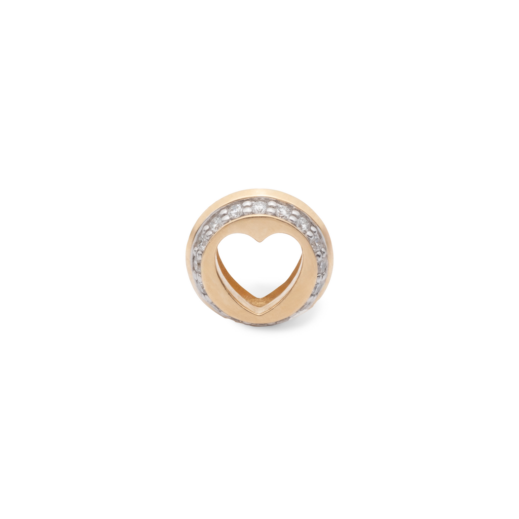 18K Yellow Gold True Love Knife Edge Heart Beat : in Yellow Gold with Diamonds – FoundRae view 4