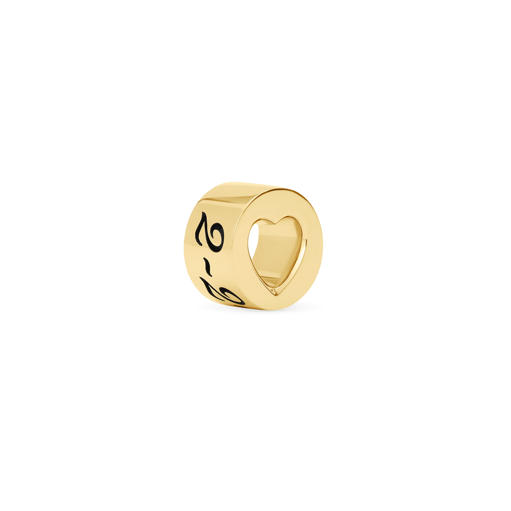 18K Yellow Gold Personalized - True Love | Custom Inscribed Heart Beat | Yellow Gold – FoundRae view 3