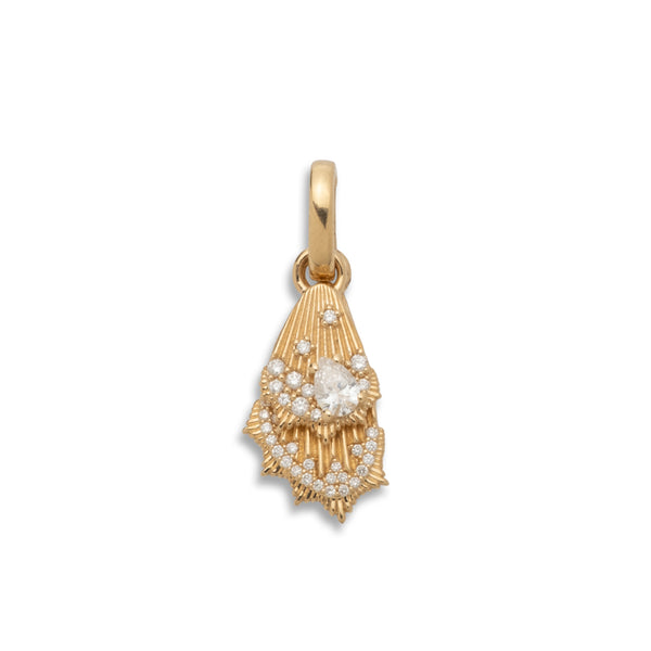 Reverie | Encrusted Butterfly Wings Miniature Pendant | Diamonds, Yellow Gold
