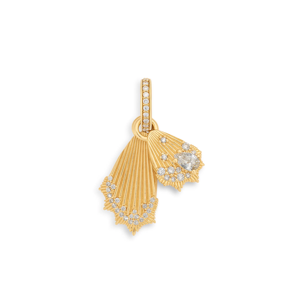 18K Yellow Gold Reverie | Encrusted Butterfly Wings Miniature Pendant | Diamonds, 18K Yellow Gold – FoundRae view 3