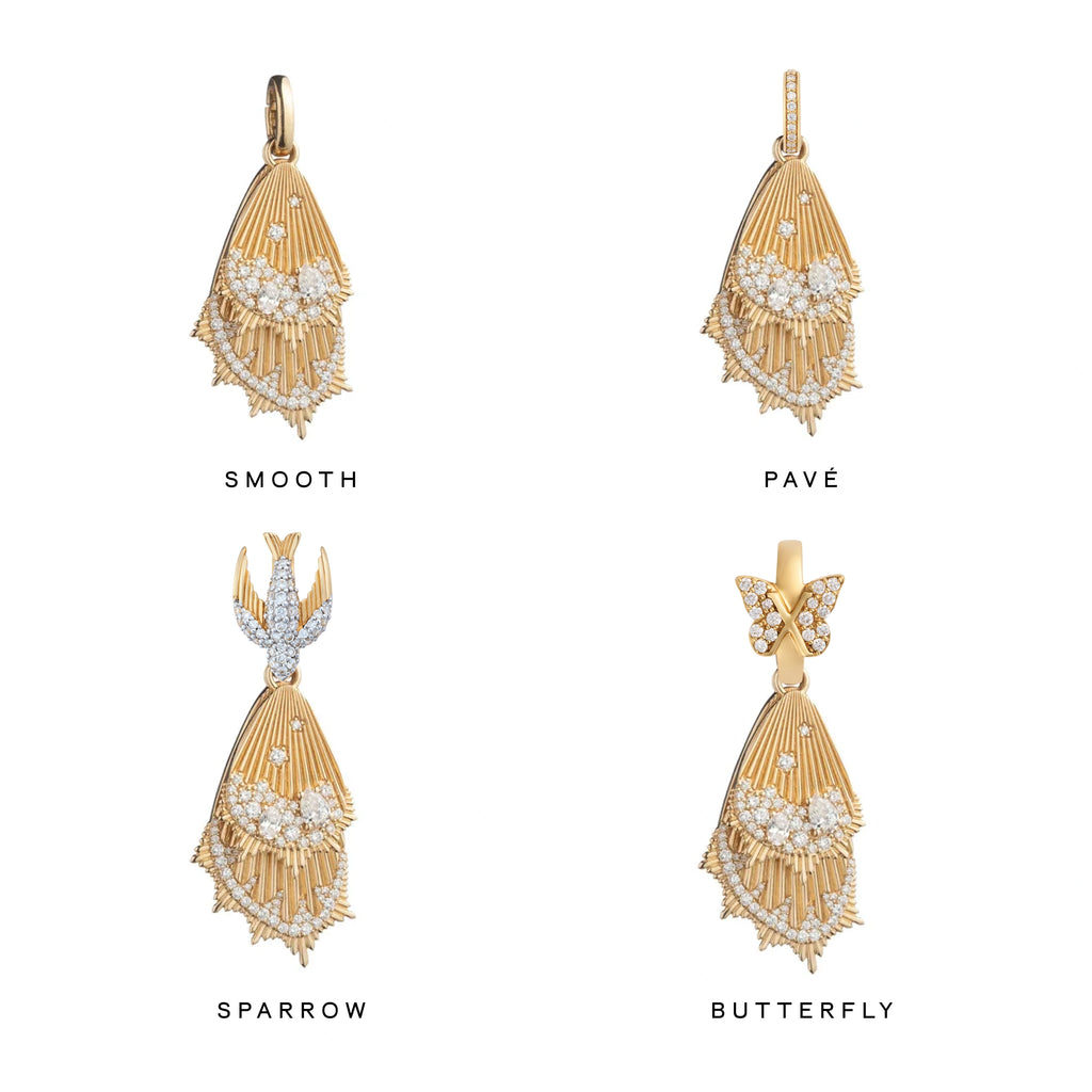 18K Yellow Gold Reverie | Encrusted Butterfly Wings Large Pendant | Diamonds, Yellow Gold – FoundRae view 3
