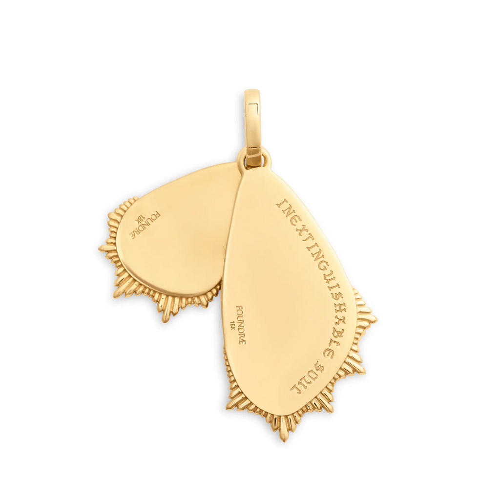 18K Yellow Gold Reverie | Encrusted Butterfly Wings Large Pendant | Diamonds, 18K Yellow Gold – FoundRae view 5