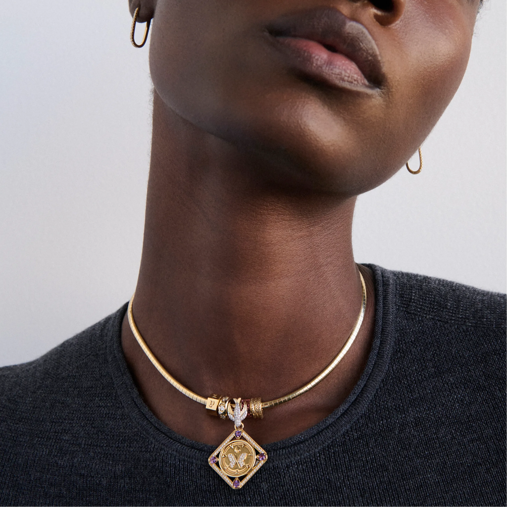 Reverie | Butterfly Framed Medallion | Amethyst, Diamonds, Yellow Gold view 2