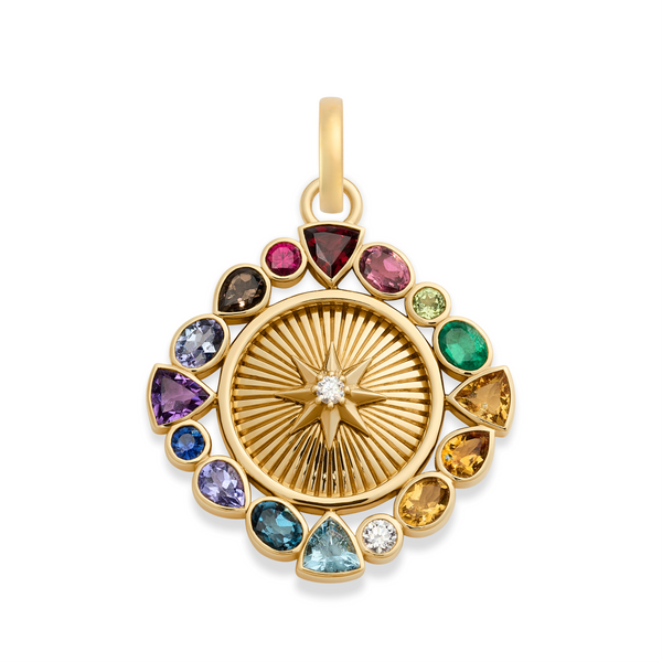 Foundation | Temenos Inner Light Medallion | Multi-Stone, 18K Yellow Gold