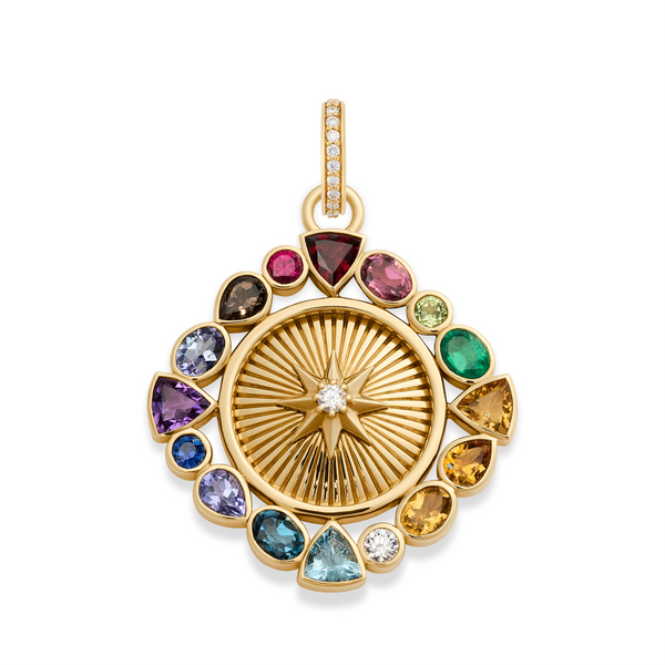 Foundation | Temenos Inner Light Medallion | Multi-Stone, 18K Yellow Gold