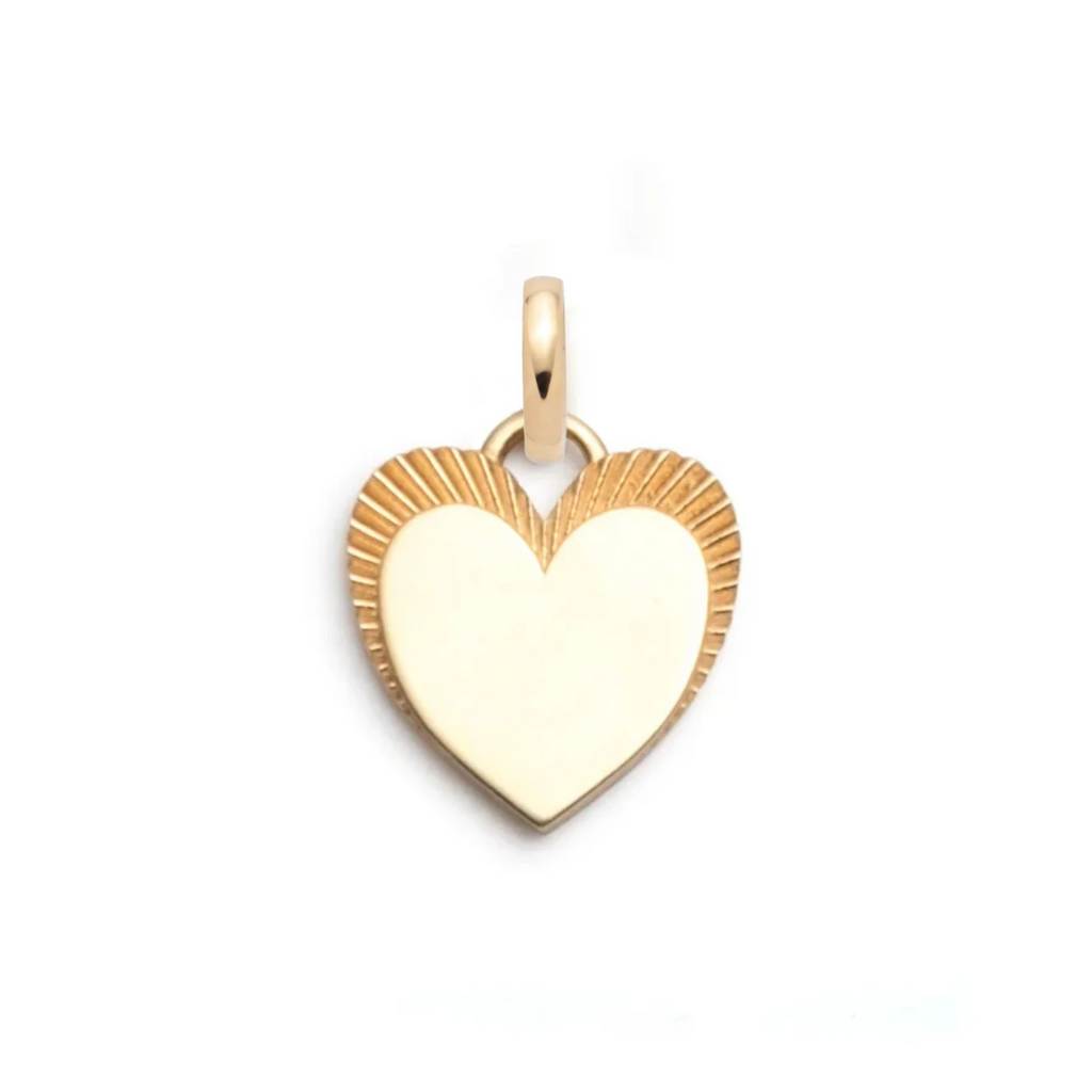 Engravable Heart Baby Medallion : in Yellow Gold with an Annex Link view 1