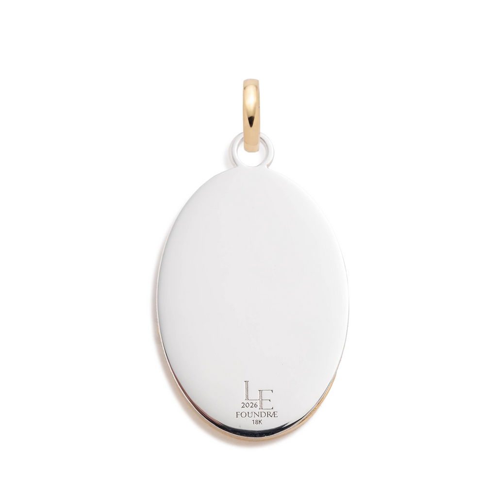 18K Mixed Gold Infinite Gratitude | Karma Oval Medallion | Diamonds, 18K Mixed Gold – FoundRae view 5