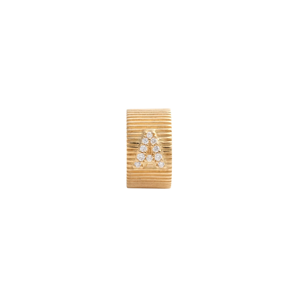 Personalized | Pavé Initial Heart Beat | Diamonds, 18K Yellow Gold – FoundRae view 1