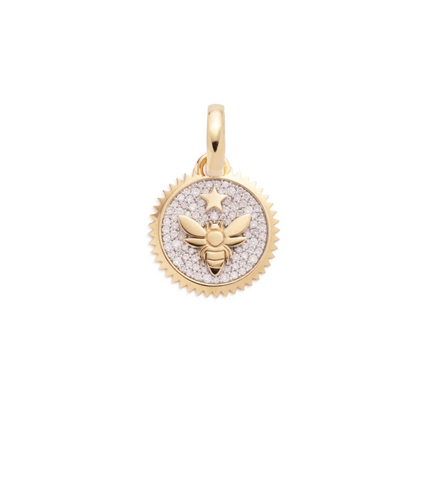 Bee - FoundRae X Every Mother Counts : Pave Baby Medallion with Annex Link