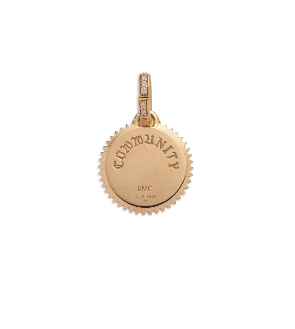 18K Yellow Gold Bee - FoundRae X Every Mother Counts : Pave Baby Medallion with Annex Link – FoundRae