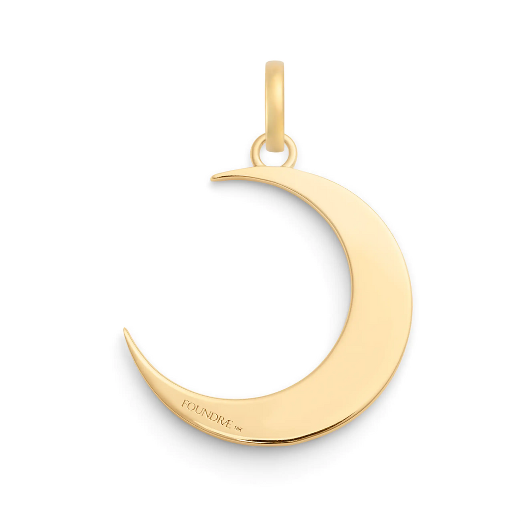 18K Yellow Gold Infinite Gratitude | Crescent Medium Pendant | Diamonds, 18K Yellow Gold – FoundRae view 6