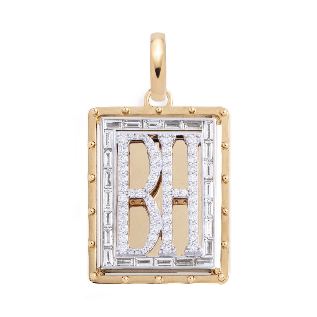 Lovestruck Pierced Large Custom Diamond Pendant : in Yellow Gold with an Annex Link view 1