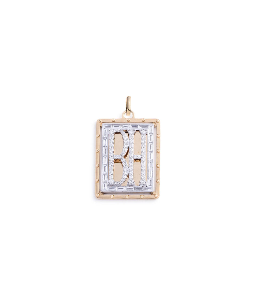 Lovestruck : Custom Initial Pierced Diamond Pendant With Annex Link view 1