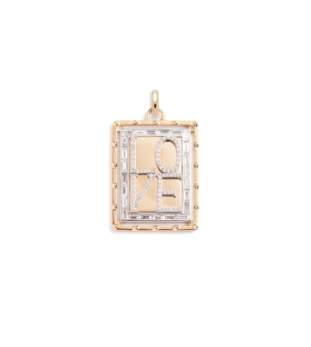 18K Yellow Gold Lovestruck : Custom Initial Pierced Diamond Pendant With Oval Pushgate – FoundRae