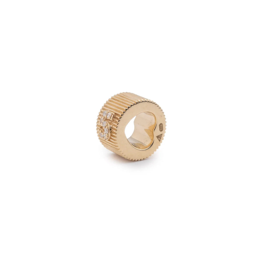 Personalized | Pavé Number Heart Beat | Diamonds, 18K Yellow Gold view 1