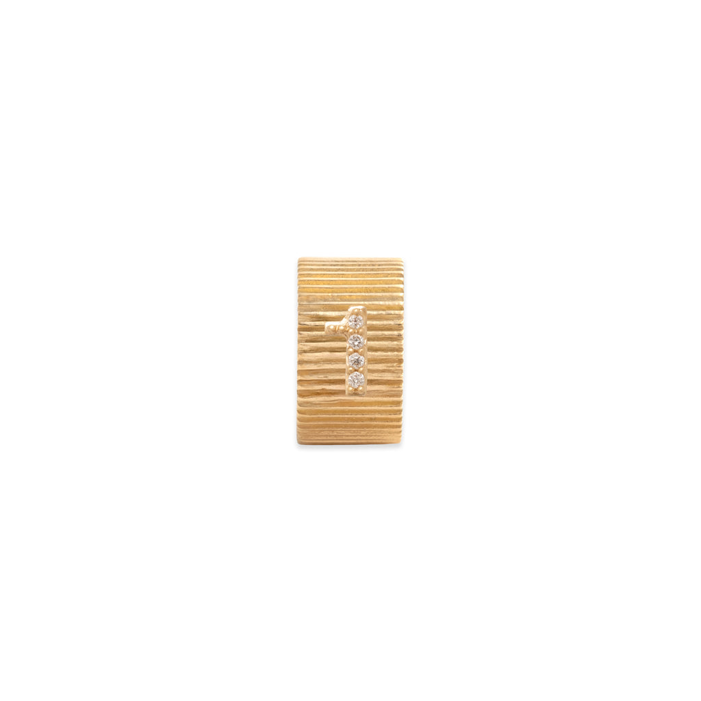 Personalized | Pavé Number Heart Beat | Diamonds, 18K Yellow Gold view 2