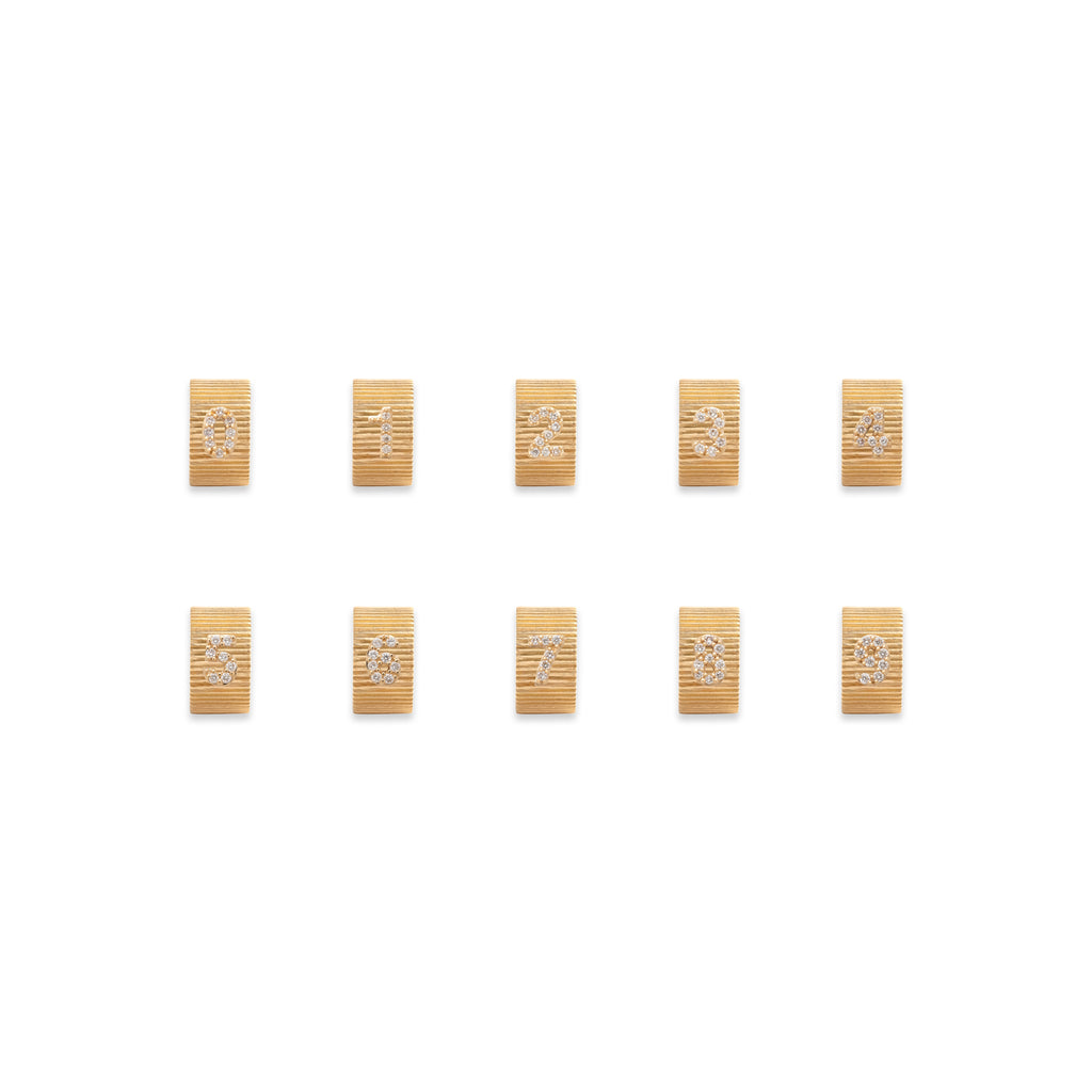 18K Yellow Gold Personalized | Pavé Number Heart Beat | Diamonds, 18K Yellow Gold – FoundRae view 3