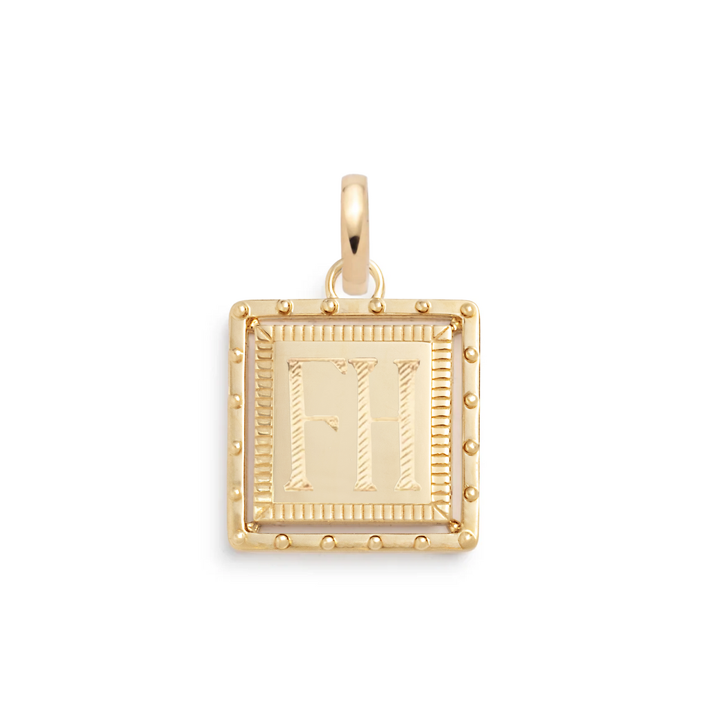 Lovestruck Pierced Engravable Pendant : in Yellow Gold with an Annex Link view 1