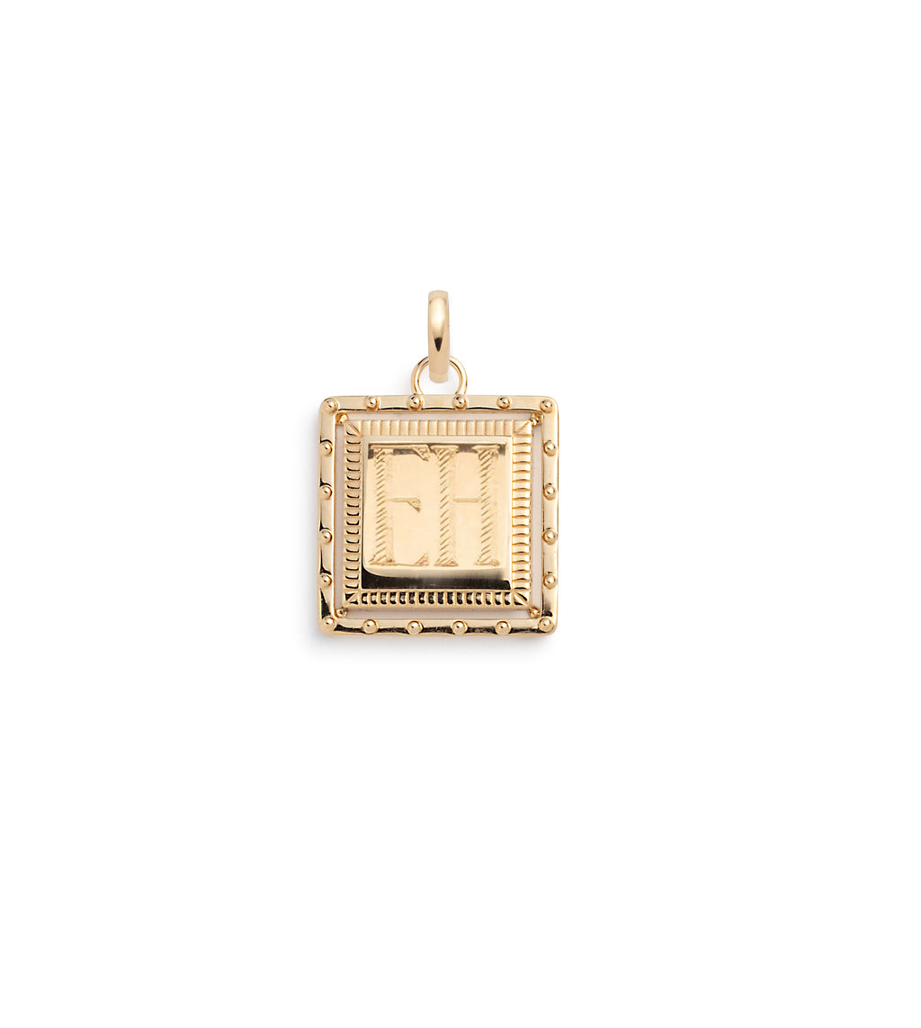 Lovestruck : Engravable Pierced Square Baby Pendant with Annex Link view 1