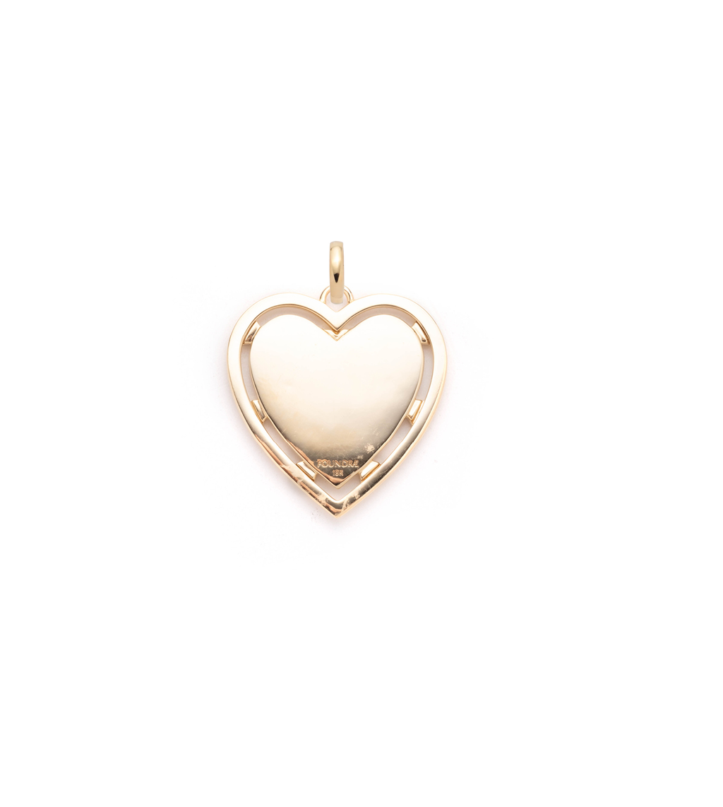 18K Yellow Gold Heart - True Love : Engravable Large Heart Medallion with Oval Pushgate – FoundRae