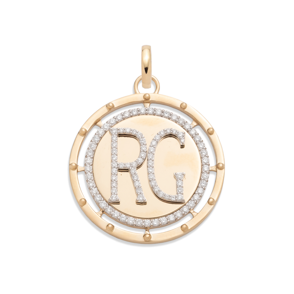 18K Yellow Gold Personalized - True Love | Custom Lovestruck Pierced Large Medallion | Diamonds, Yellow Gold – FoundRae view 8