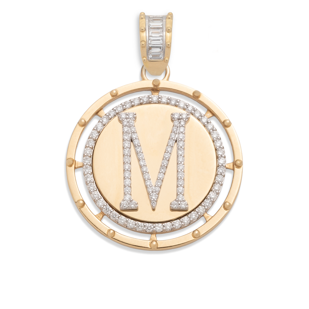 Lovestruck Pierced Baguette Diamond Bail Link : in Yellow Gold view 2