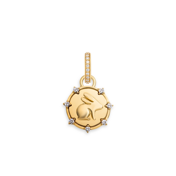 True Love | Bunny Miniature Medallion | Diamonds, 18K Yellow Gold