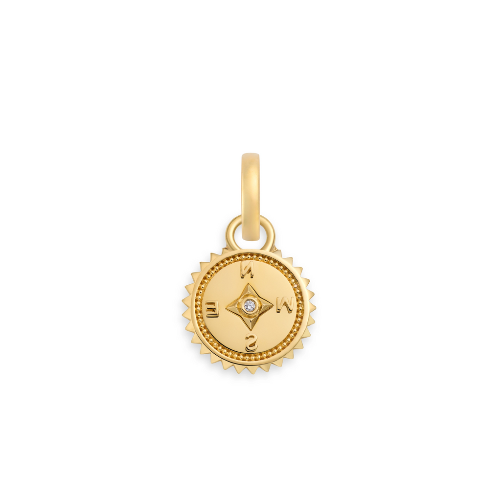 Internal Compass | Miniature Medallion | Diamond, Yellow Gold view 1