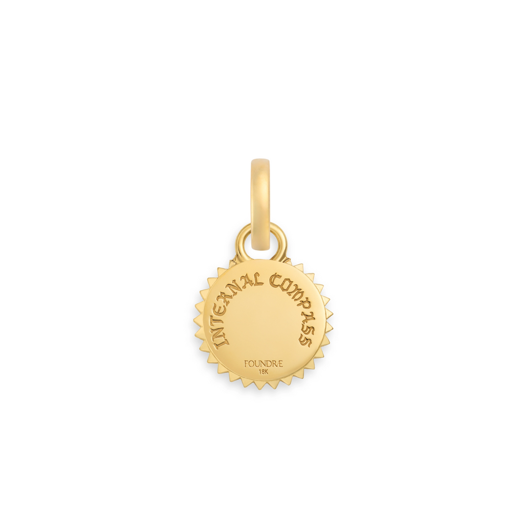 18K Yellow Gold Internal Compass | Miniature Medallion | Diamond, Yellow Gold – FoundRae view 4