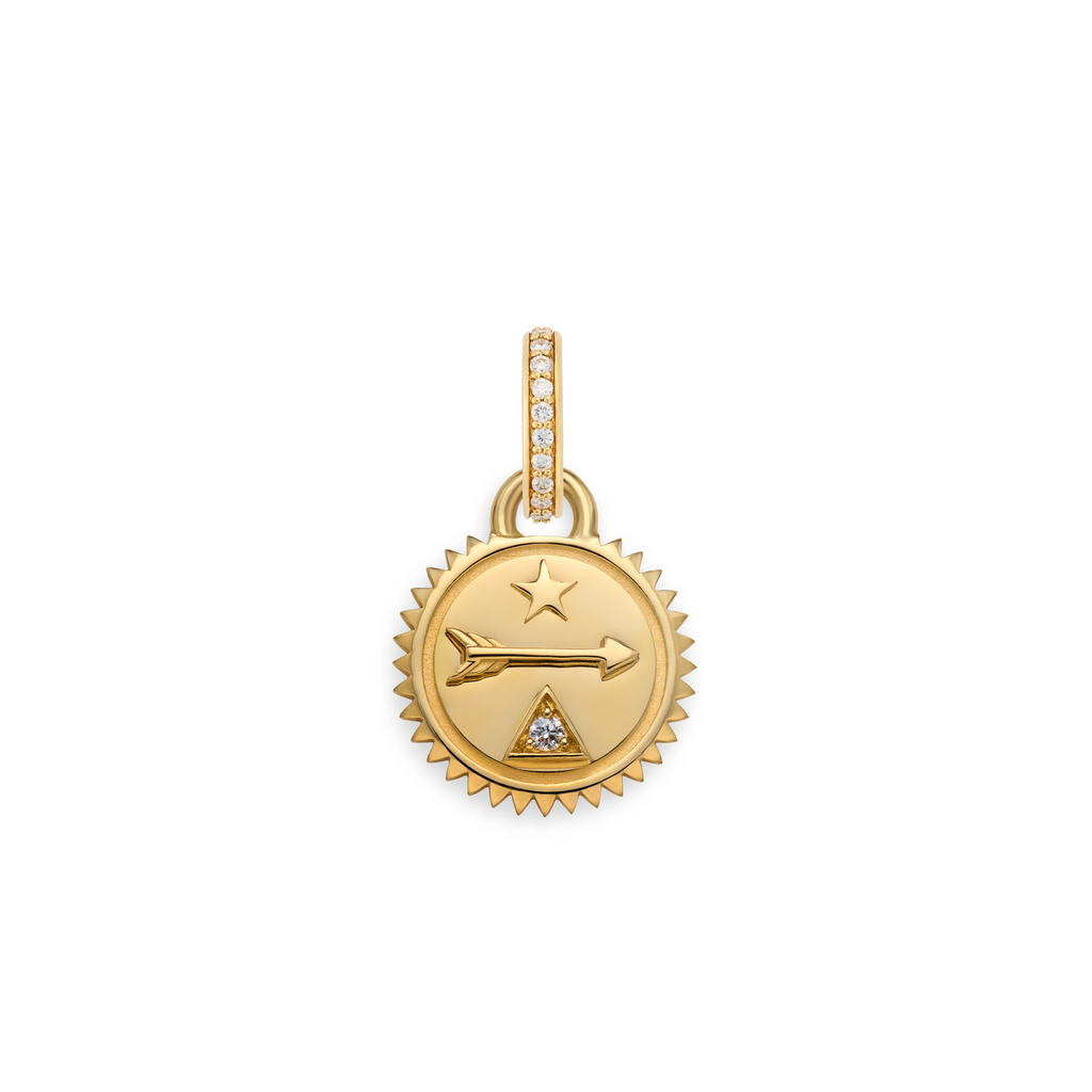 18K Yellow Gold Dream | Miniature Medallion | Diamonds, Yellow Gold – FoundRae view 3