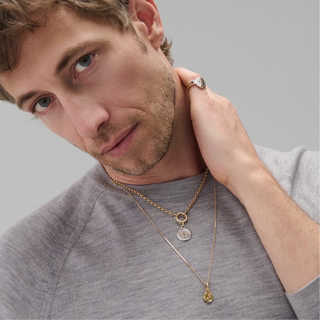 18K Yellow Gold Infinite Gratitude | Braided Wheat Miniature Medallion | Diamond, Yellow Gold – FoundRae view 4