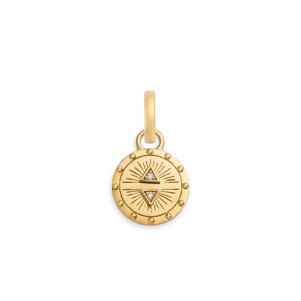 Protection | Miniature Medallion | Diamonds, Yellow Gold view 1