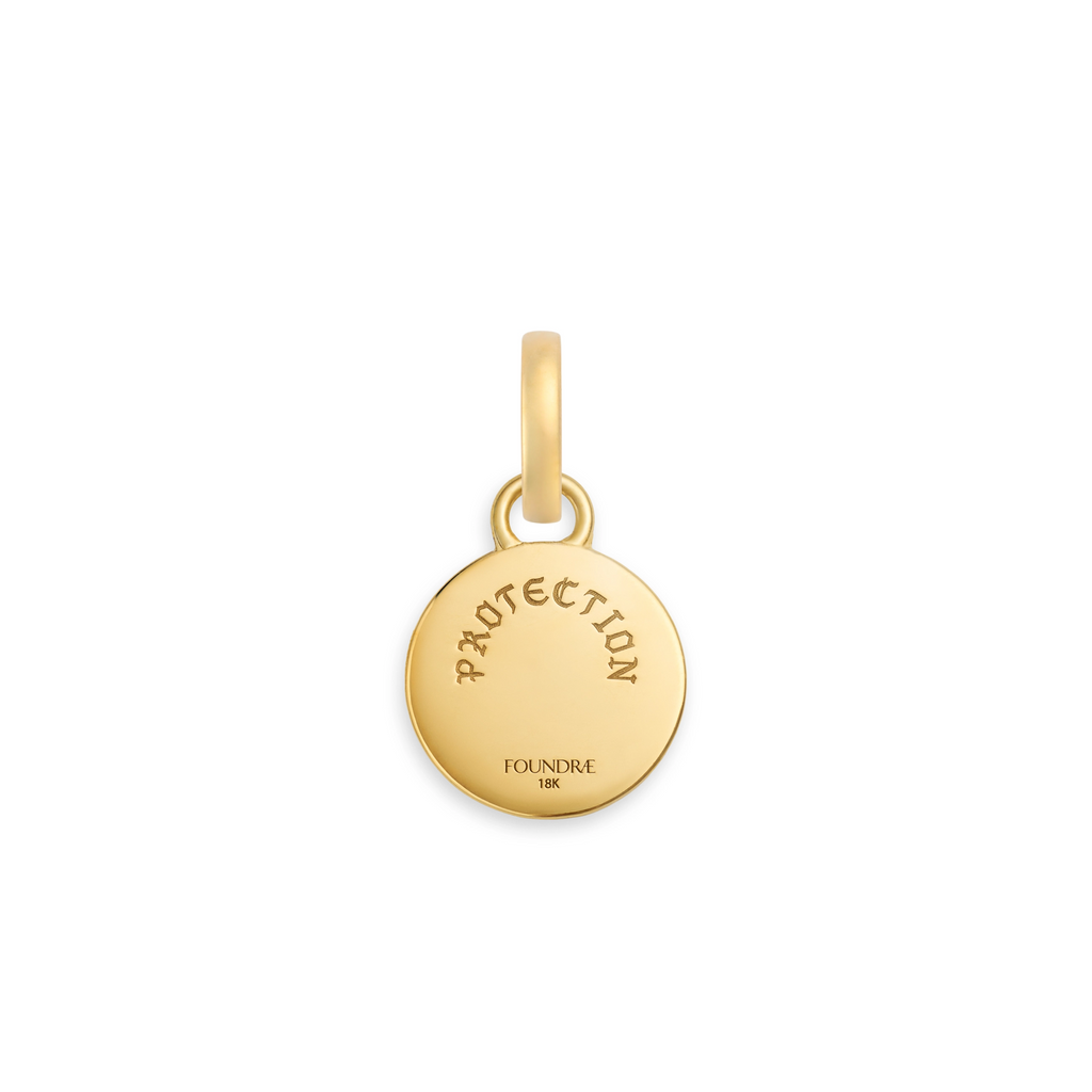 18K Yellow Gold Protection | Miniature Medallion | Diamonds, Yellow Gold – FoundRae view 4