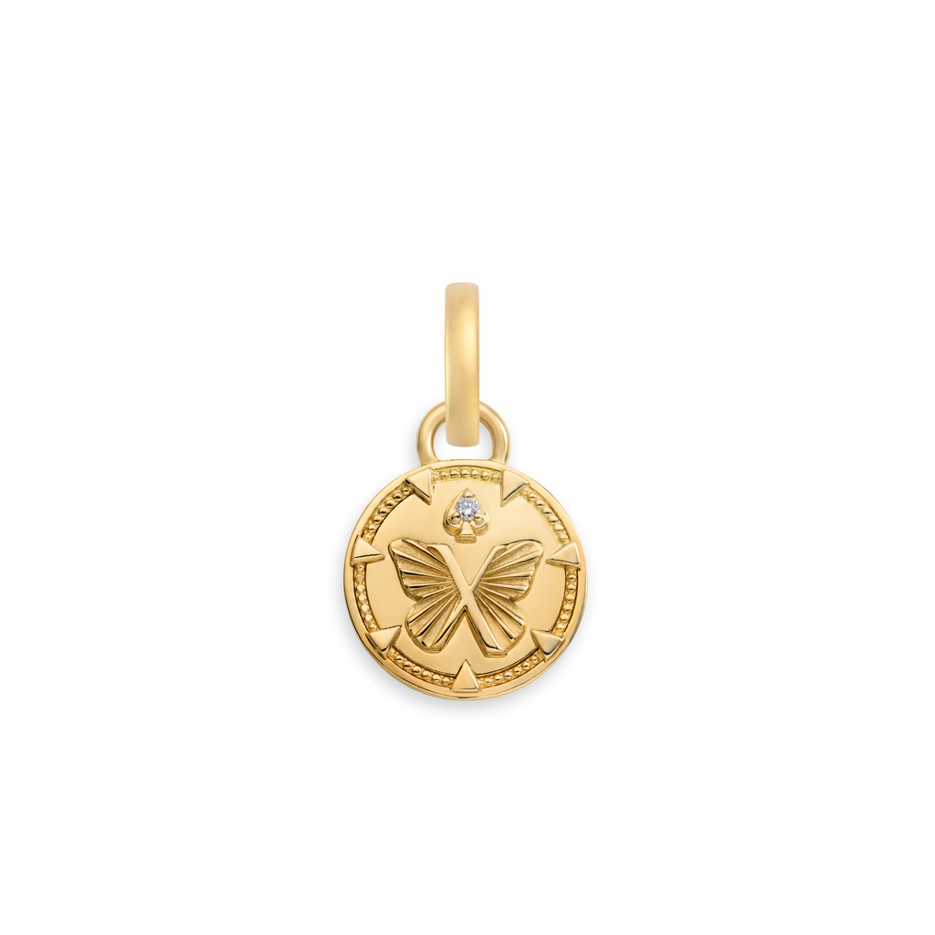 Reverie | Butterfly Miniature Medallion | Diamond, Yellow Gold view 1