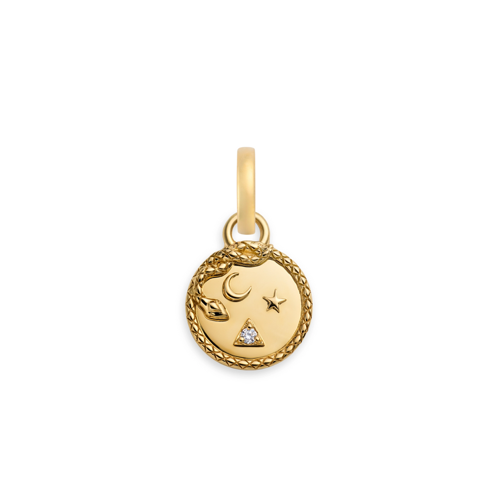 Wholeness | Snake Miniature Medallion | Diamond, Yellow Gold view 1