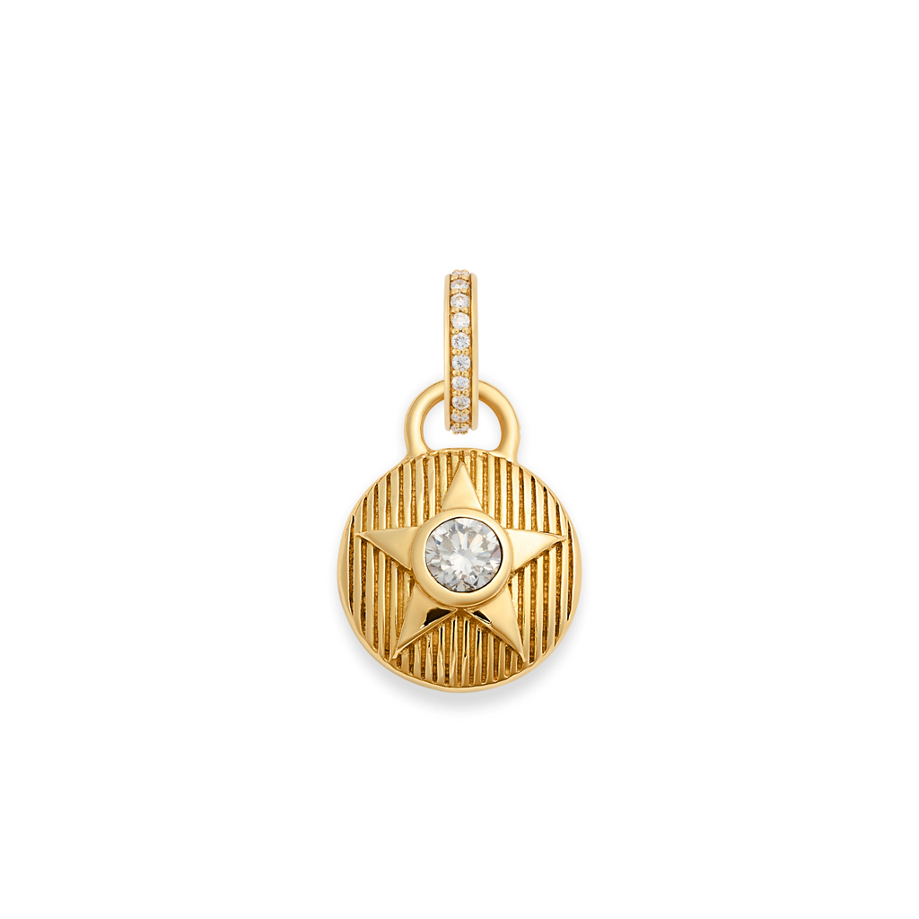 18K Yellow Gold Foundation | April Birthday Starstone Petite Medallion | Diamond, Yellow Gold – FoundRae view 3
