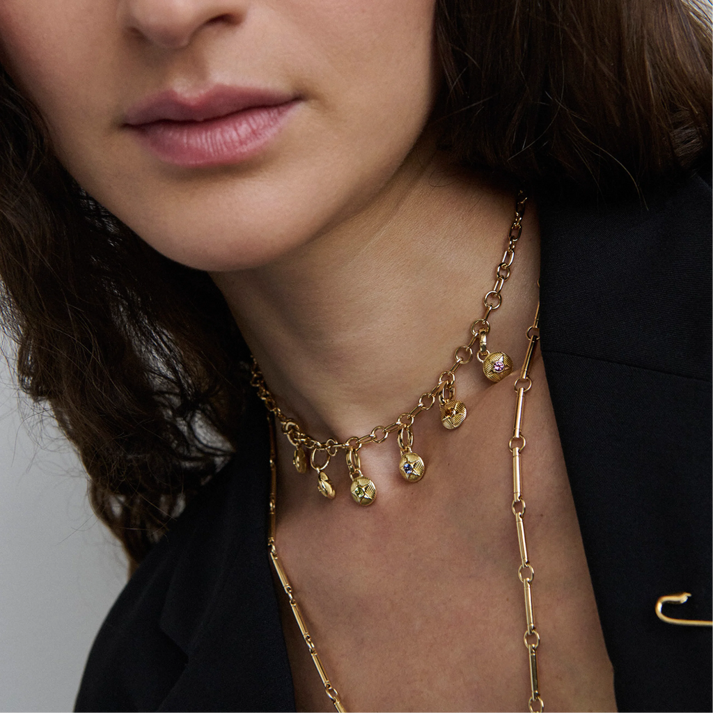 Foundation | December Birthday Starstone Petite Medallion | Tanzanite, Yellow Gold view 2