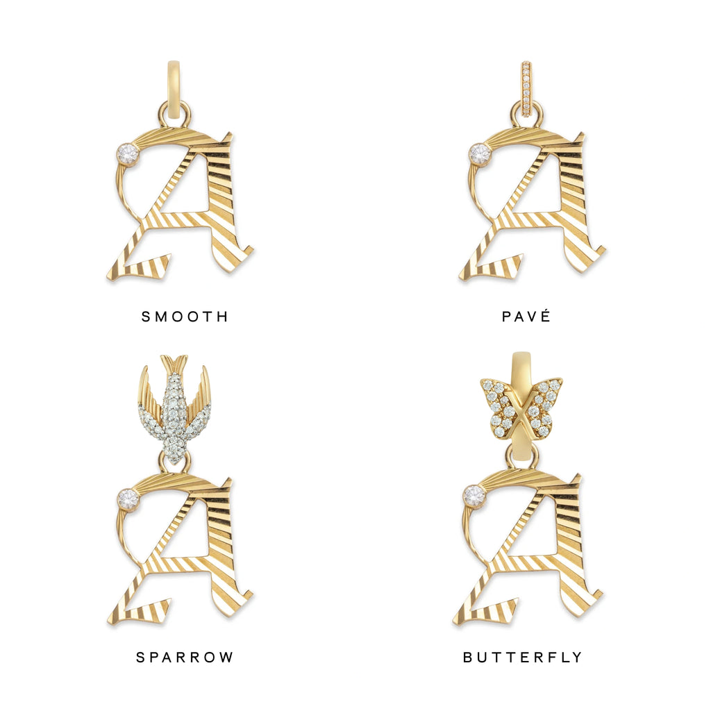 18K Yellow Gold Personalized - Foundation | Initial Medium Pendant | Diamond, Yellow Gold – FoundRae view 3