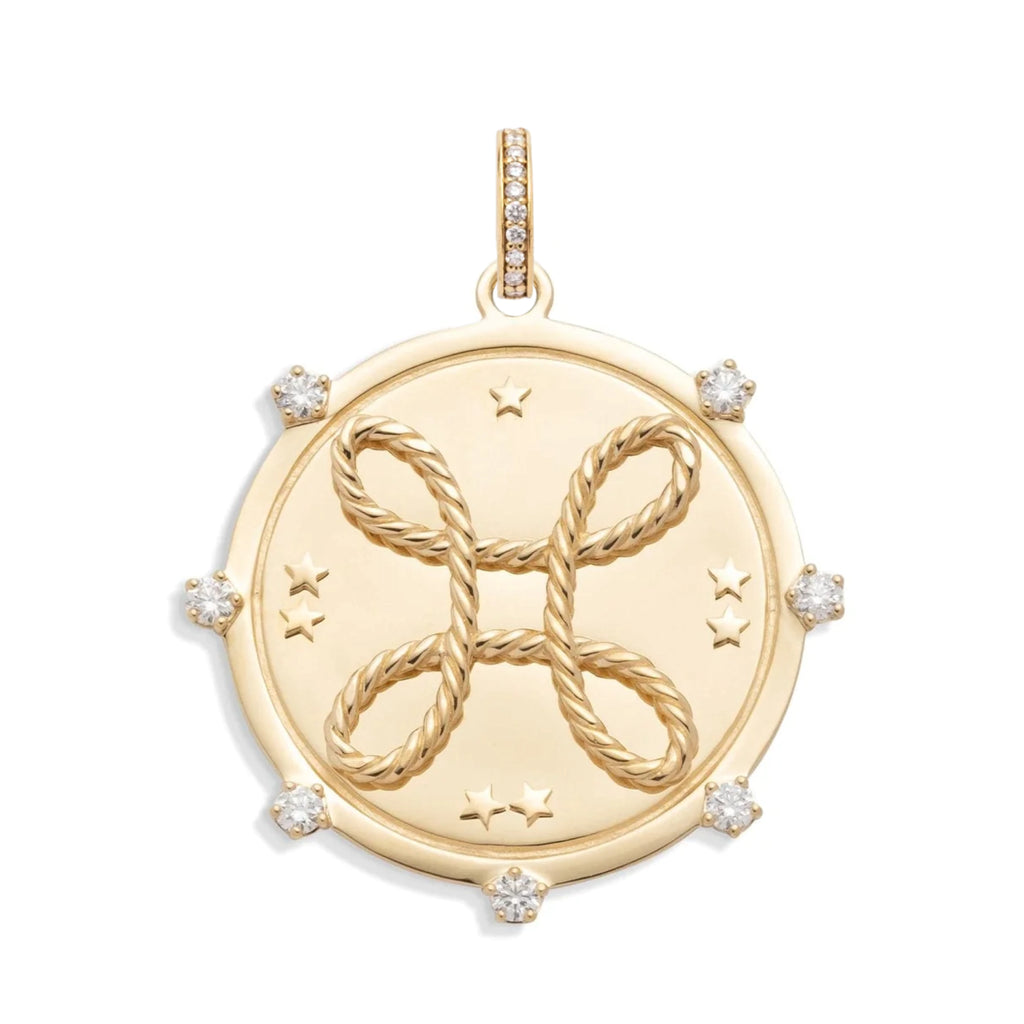 18K Yellow Gold True Love | 'Love Knot' Large Medallion | Diamonds, Yellow Gold – FoundRae view 3