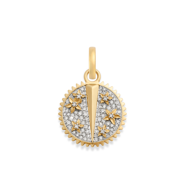 Resilience | Pavé Blossoms Baby Medallion | Diamonds, 18K Mixed Gold