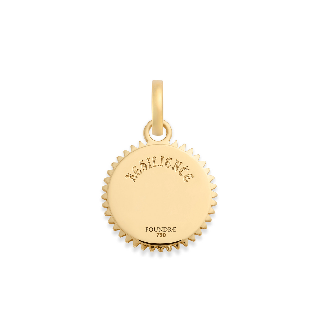 18K Mixed Gold Resilience | Pavé Blossoms Baby Medallion | Diamonds, Mixed Gold – FoundRae view 5