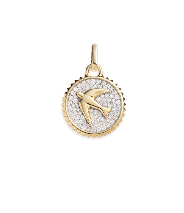FoundRae x Sing for Hope | Pavé Sparrow Baby Medallion | Diamonds, Yellow Gold